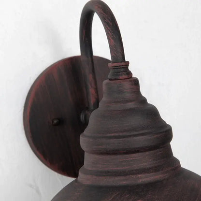 Industrial black metal outdoor wall lamp patio dome sconce