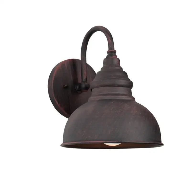 Industrial black metal outdoor wall lamp patio dome sconce