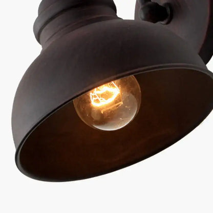Industrial black metal outdoor wall lamp patio dome sconce