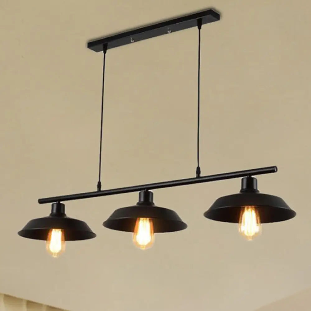 DecorBites™ Industrial Black Metal Pendant Lighting - 3-Light Island Fixture for Bedroom".