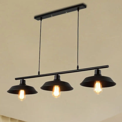 DecorBites™ Industrial Black Metal Pendant Lighting - 3-Light Island Fixture for Bedroom".
