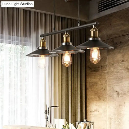 Industrial black metal saucer foyer island light kitchen ceiling light