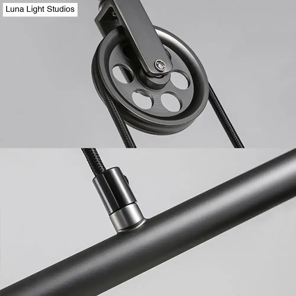Industrial black metal saucer foyer island light kitchen ceiling light