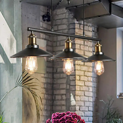 Industrial black metal saucer foyer island light kitchen ceiling light