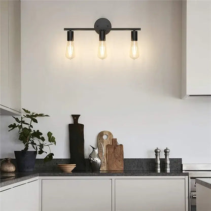 Industrial black metal wall lamp – bathroom mirror light