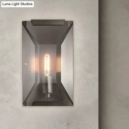 Industrial black metal wall mounted sconce light bedroom fixture