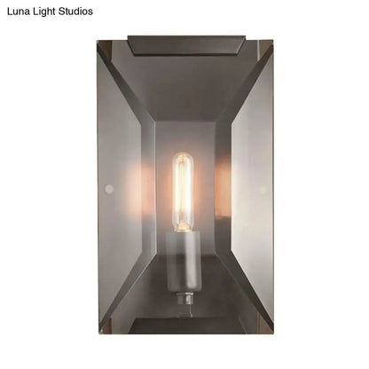 Industrial black metal wall mounted sconce light bedroom fixture
