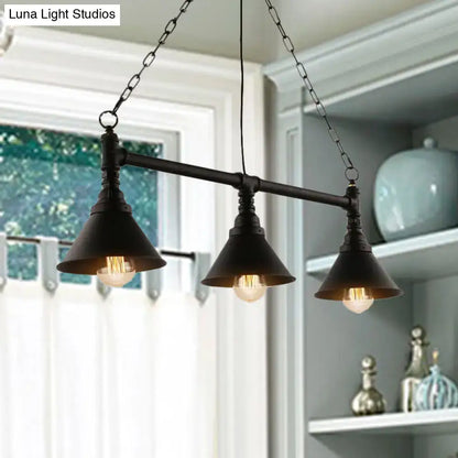 Industrial black metallic island pendant lamp kitchen light fixture