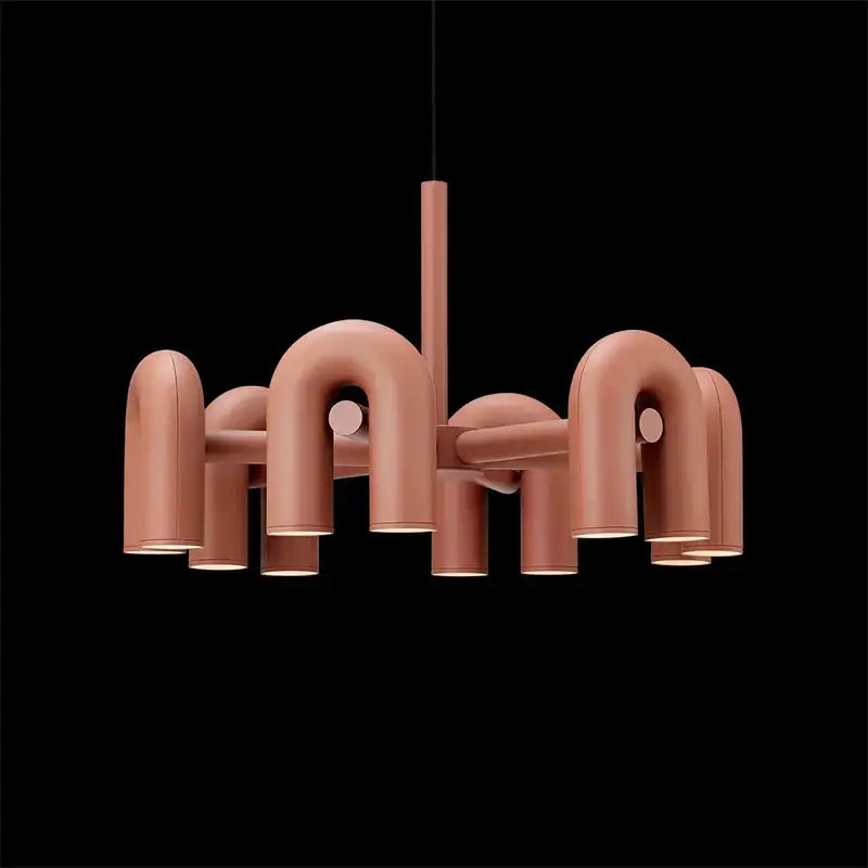 Industrial black minimalist led chandelier kitchen art decor