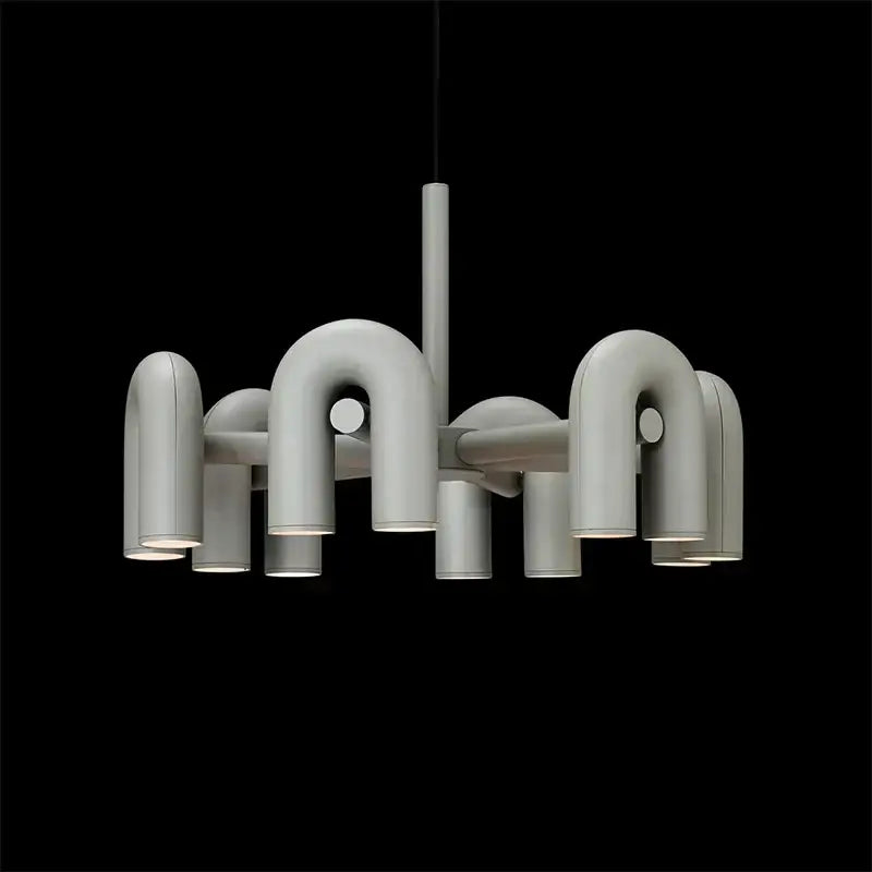 Industrial black minimalist led chandelier kitchen art decor