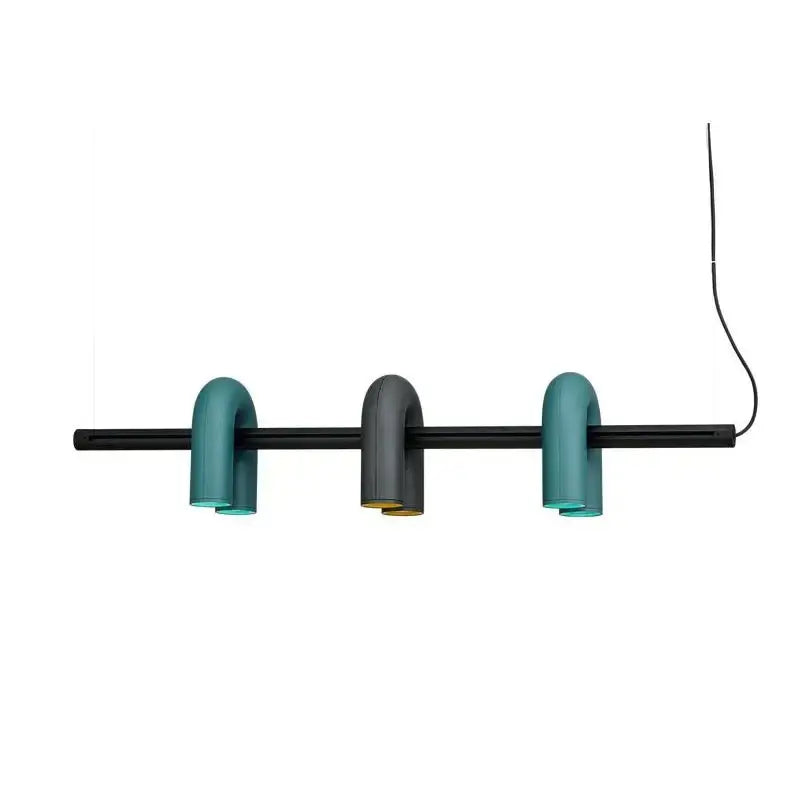 Industrial black minimalist led chandelier kitchen art decor