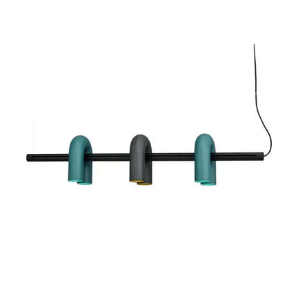 Industrial black minimalist led chandelier kitchen art decor