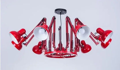 Industrial black multi arm pendant light living room chandelier