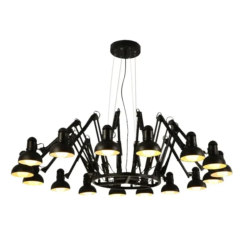 Industrial black multi arm pendant light living room chandelier