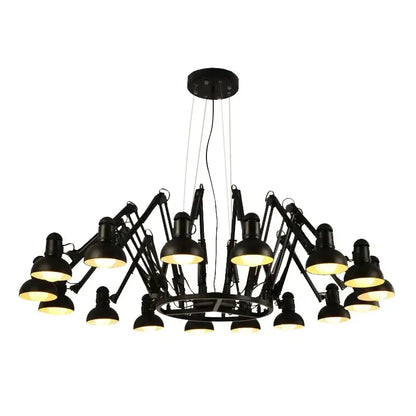 Industrial black multi arm pendant light living room chandelier