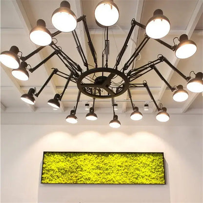 Industrial black multi arm pendant light living room chandelier