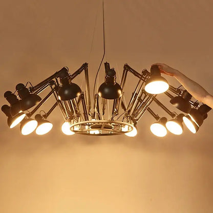 Industrial black multi arm pendant light living room chandelier