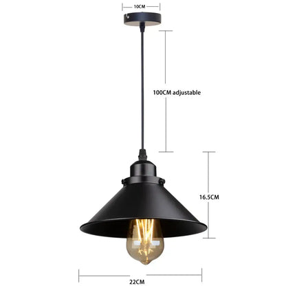 Industrial black pendant light with edison bulb for kitchen
