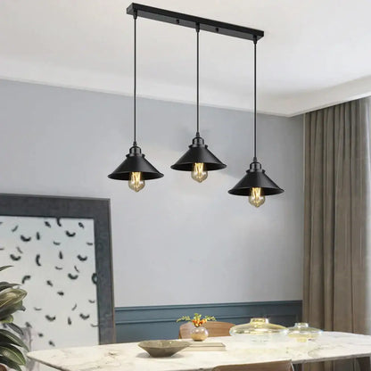 Industrial black pendant light with edison bulb for kitchen
