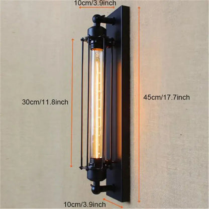 Industrial black rustic edison wall light kitchen metal sconce