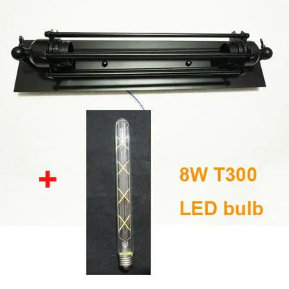 Industrial black silver & copper wall lamp bedroom edison sconce