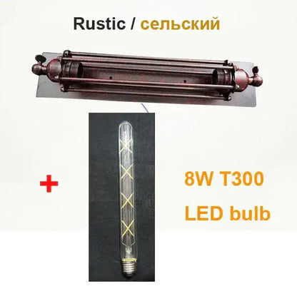 Industrial black silver & copper wall lamp bedroom edison sconce