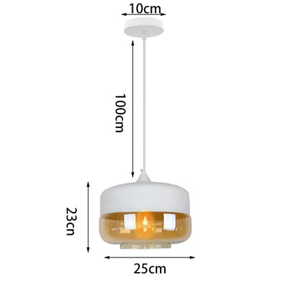 Industrial black & smoked glass shade pendant light kitchen decor
