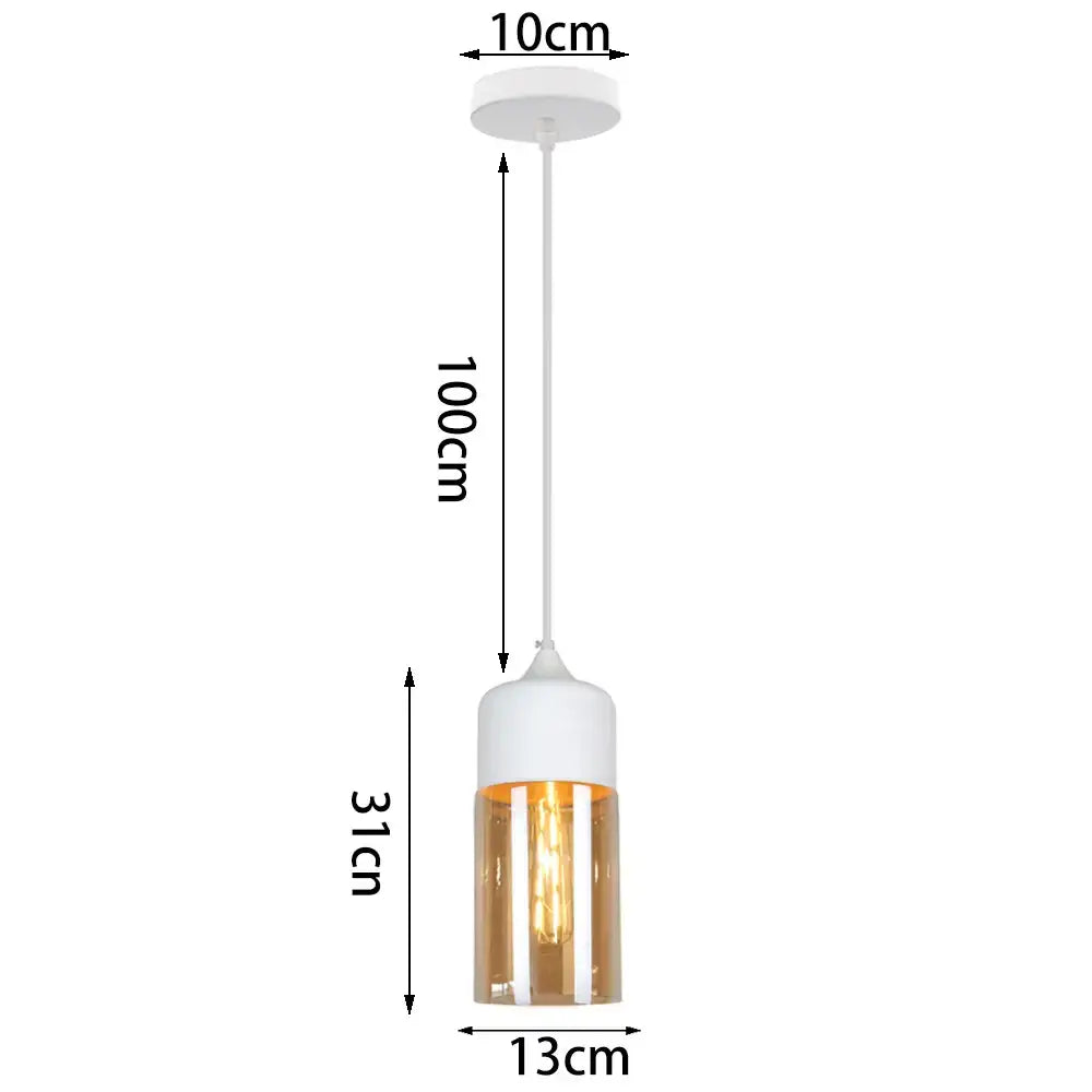 Industrial black & smoked glass shade pendant light kitchen decor