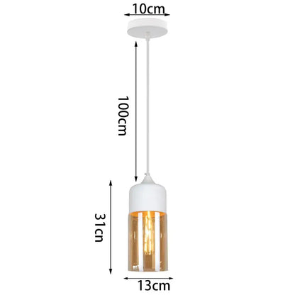Industrial black & smoked glass shade pendant light kitchen decor