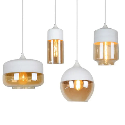 Industrial black & smoked glass shade pendant light kitchen decor
