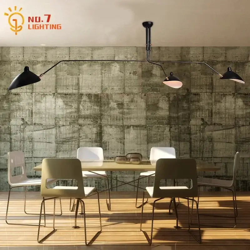 Industrial black spider ceiling lamp living room metal chandelier