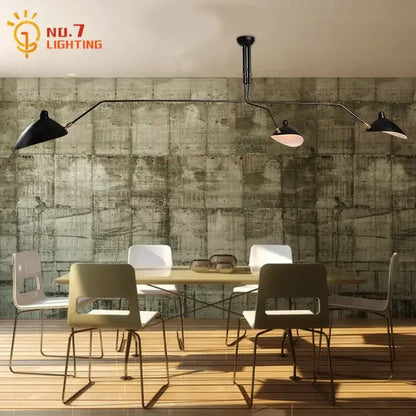 Industrial black spider ceiling lamp living room metal chandelier