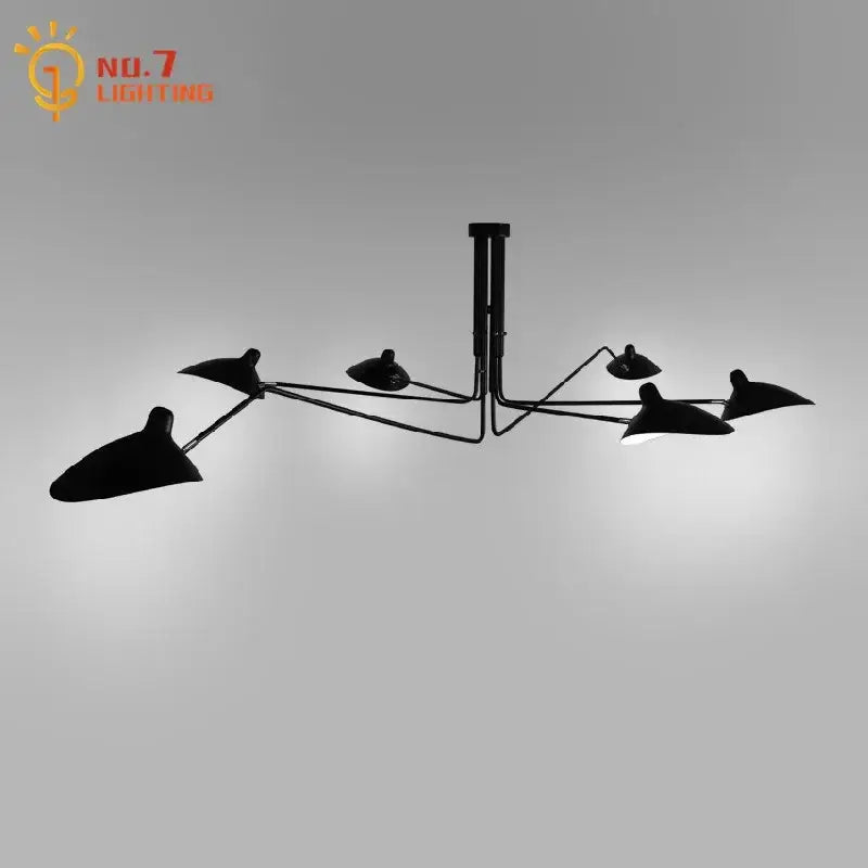 Industrial black spider ceiling lamp living room metal chandelier