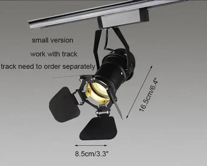 Industrial black spotlight rail light commercial store lighting