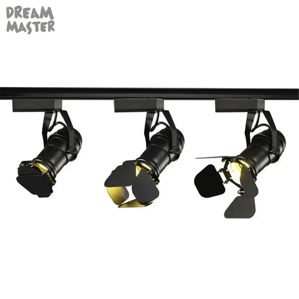 Industrial black spotlight rail light commercial store lighting