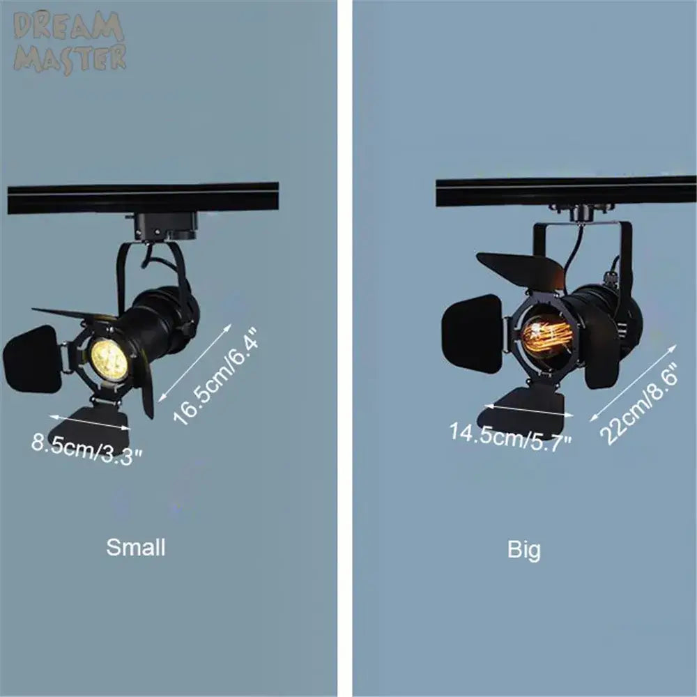 Industrial black spotlight rail light commercial store lighting