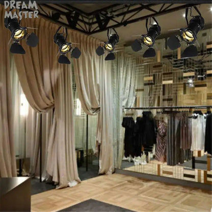 Industrial black spotlight rail light commercial store lighting