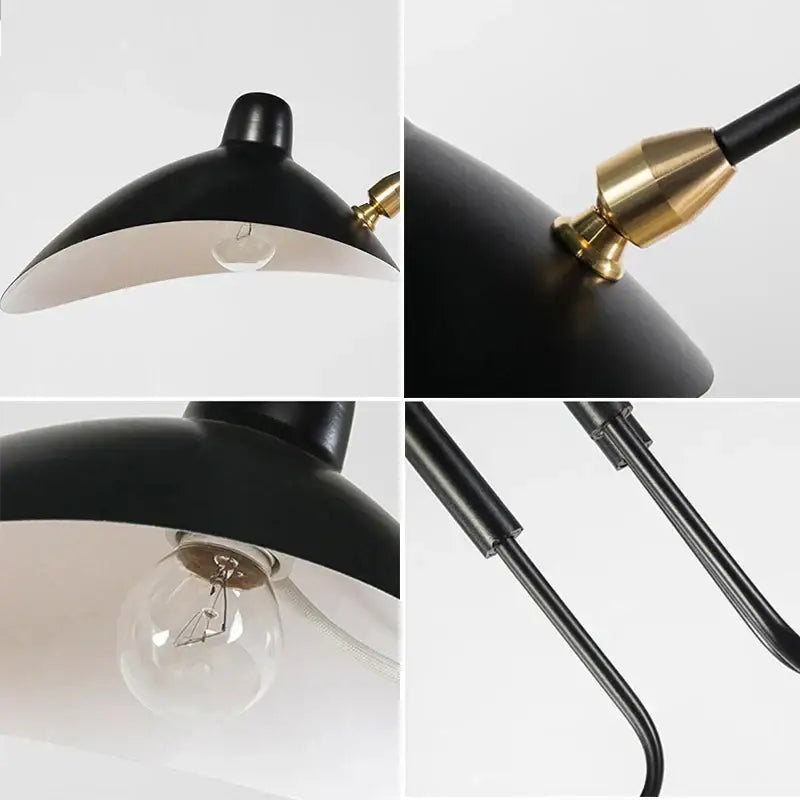 Industrial black swing arm chandelier dining room 5 light fixture