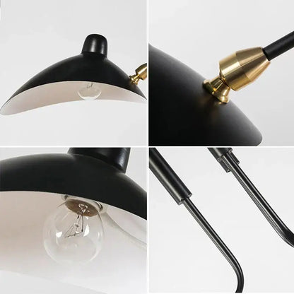 Industrial black swing arm chandelier dining room 5 light fixture