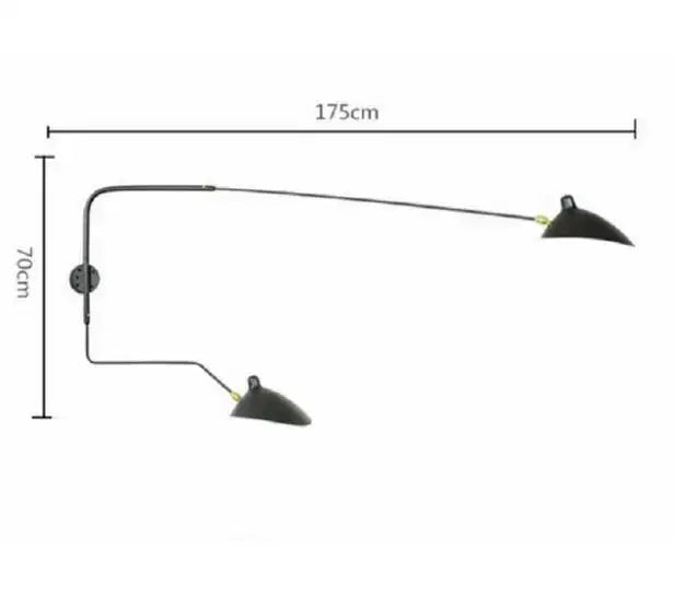 Industrial black swing arm chandelier dining room 5 light fixture