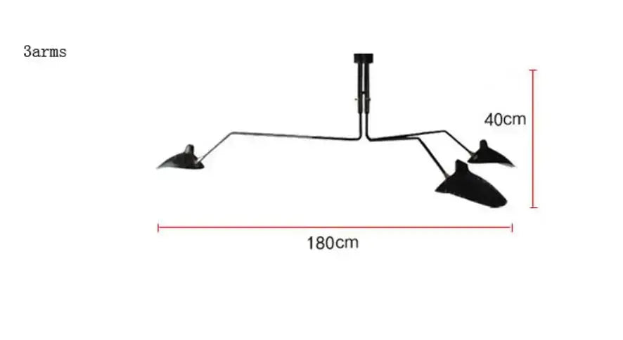Industrial black swing arm chandelier dining room 5 light fixture