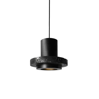 Industrial black travertine cement pendant light kitchen hat light