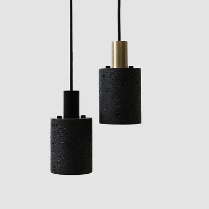 Industrial black travertine cement pendant light kitchen hat light