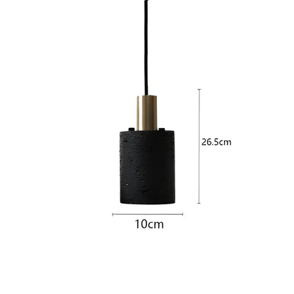 Industrial black travertine cement pendant light kitchen hat light