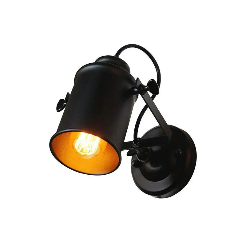 Industrial black vintage wall light with adjustable arm kitchen sconce