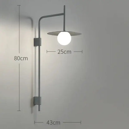 Industrial black wall lamp bedroom minimalist disc sconce