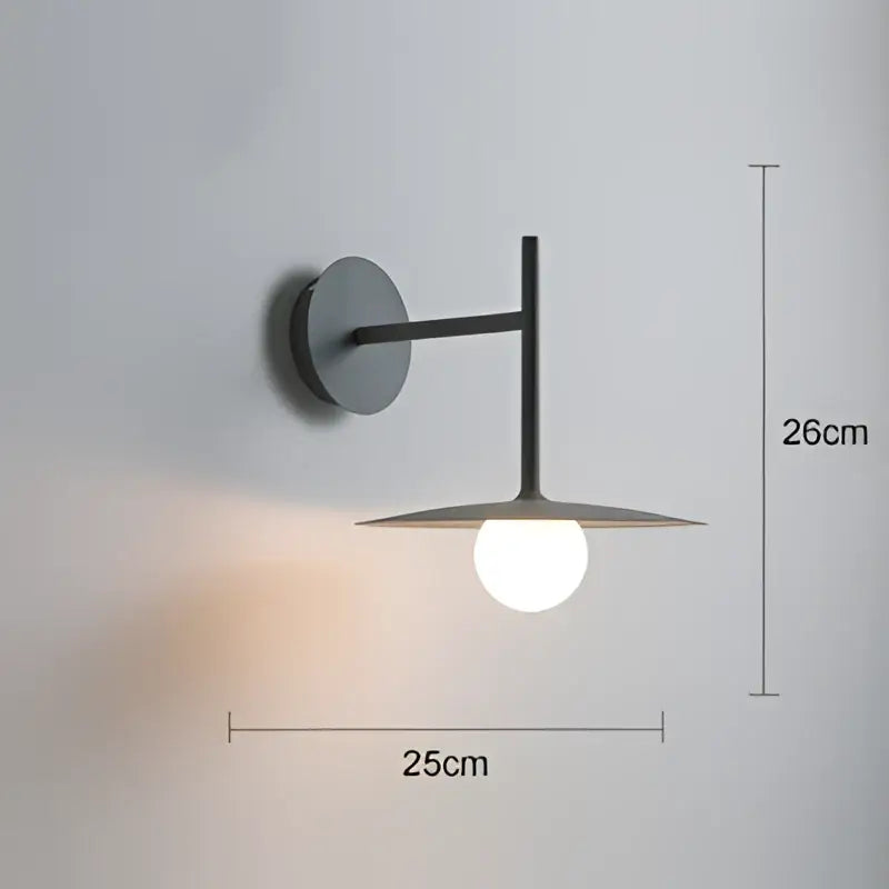 Industrial black wall lamp bedroom minimalist disc sconce