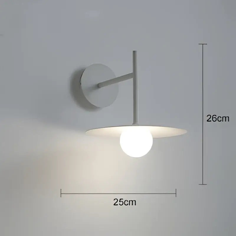 Industrial black wall lamp bedroom minimalist disc sconce