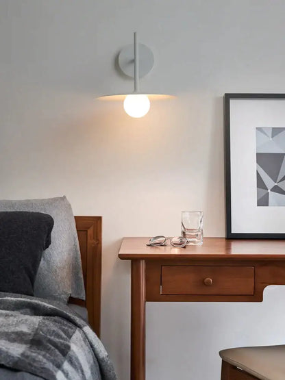 Industrial black wall lamp bedroom minimalist disc sconce