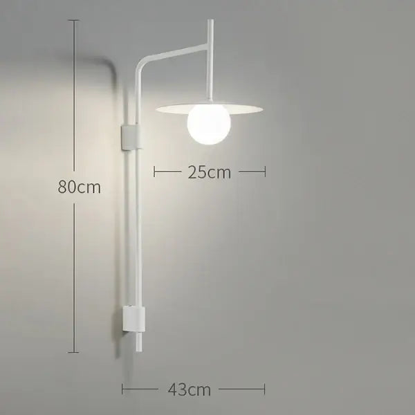 Industrial black wall lamp bedroom minimalist disc sconce